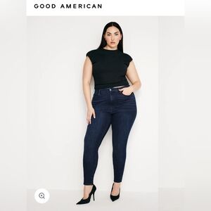 Good American Blue Skinny Jeans High-Waisted Stretch 14/32